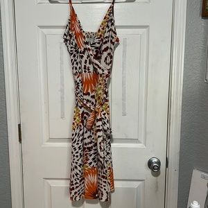 Merona Dress Brown White Yellow Sleeveless Summer Boho